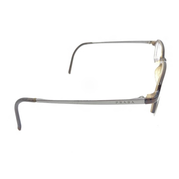Prada VPR13E 8AR-1O1 Brown Rectangle Eyeglasses Frames 47-17 140 Italy Men Women - Picture 4 of 12